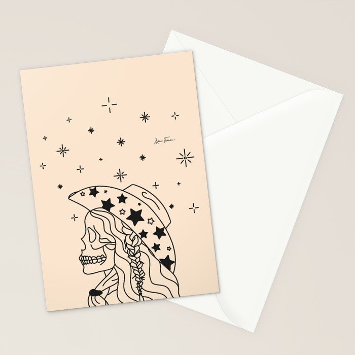 Love or Die Tryinâ - Rhinestone Cowgirl Black & Cream Stationery Card Gallery Image 2