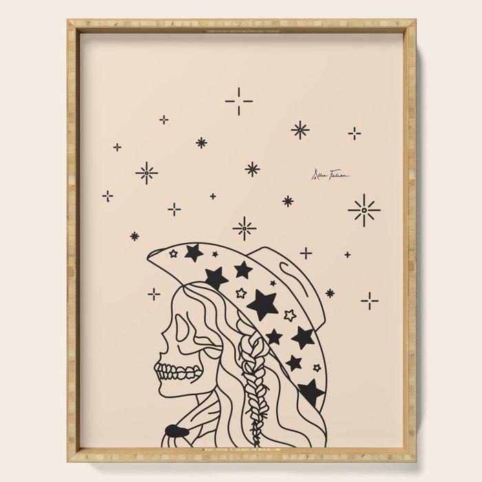 Love or Die Tryinâ - Rhinestone Cowgirl Black & Cream Serving Tray Gallery Image 1