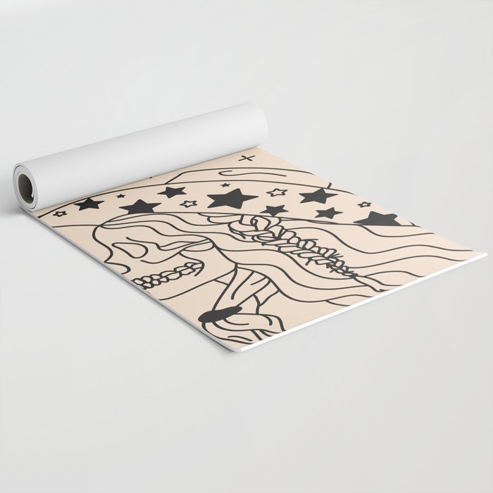 Love or Die Tryinâ - Rhinestone Cowgirl Black & Cream Yoga Mat Gallery Image 2