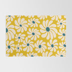 Retro Super Bloom - 70's Vibe - Yellow Rug Gallery Image 2