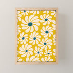 Retro Super Bloom - 70's Vibe - Yellow Mini Art Print Gallery Image 1