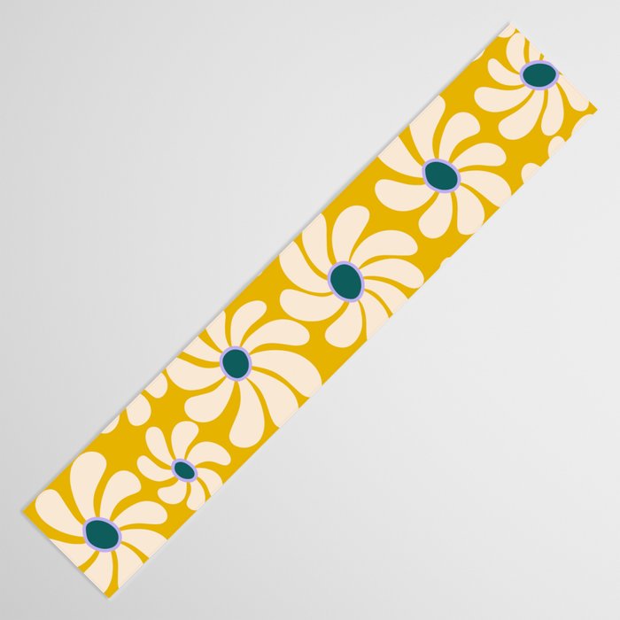 Retro Super Bloom - 70's Vibe - Yellow Table Runner Gallery Image 3