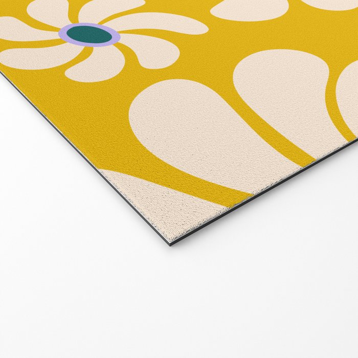 Retro Super Bloom - 70's Vibe - Yellow Welcome Mat Gallery Image 2
