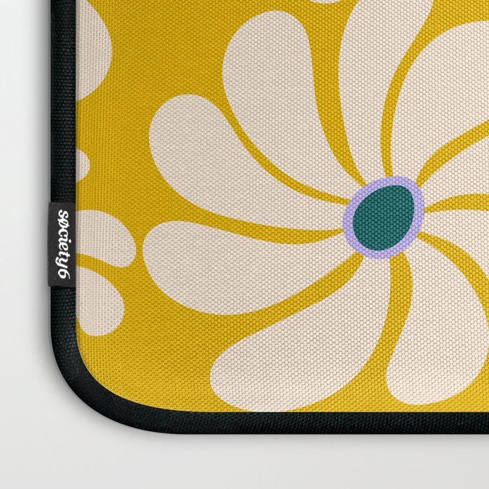 Retro Super Bloom - 70's Vibe - Yellow Laptop Sleeve Gallery Image 3