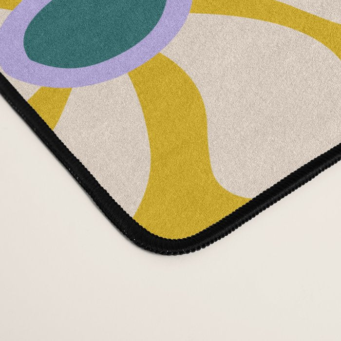 Retro Super Bloom - 70's Vibe - Yellow Desk Mat Gallery Image 4