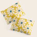 Retro Super Bloom - 70's Vibe - Yellow Pillow Sham Gallery Image 3