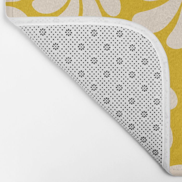 Retro Super Bloom - 70's Vibe - Yellow Bath Mat Gallery Image 2