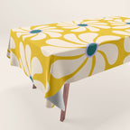 Retro Super Bloom - 70's Vibe - Yellow Tablecloth Gallery Image 1