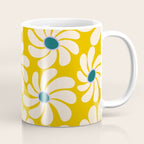 Retro Super Bloom - 70's Vibe - Yellow Coffee Mug Gallery Image 1