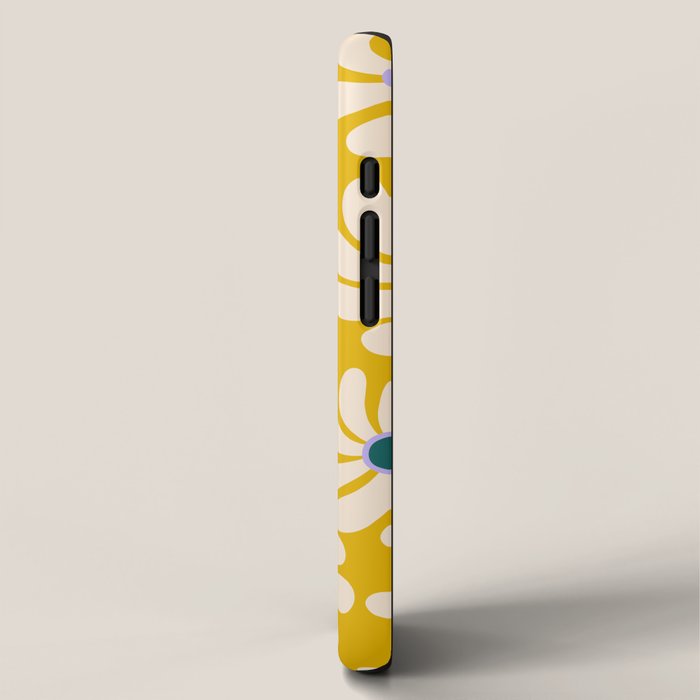 Retro Super Bloom - 70's Vibe - Yellow iPhone Case Gallery Image 2