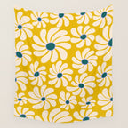 Retro Super Bloom - 70's Vibe - Yellow Wall Tapestry Gallery Image 4
