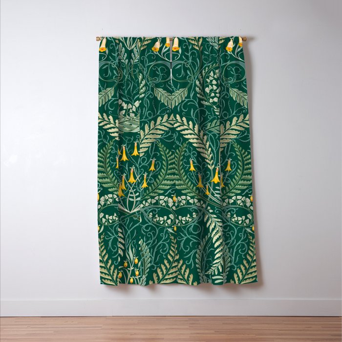 Woodland soil Morris style shining emerald Window Curtain Gallery Image 3