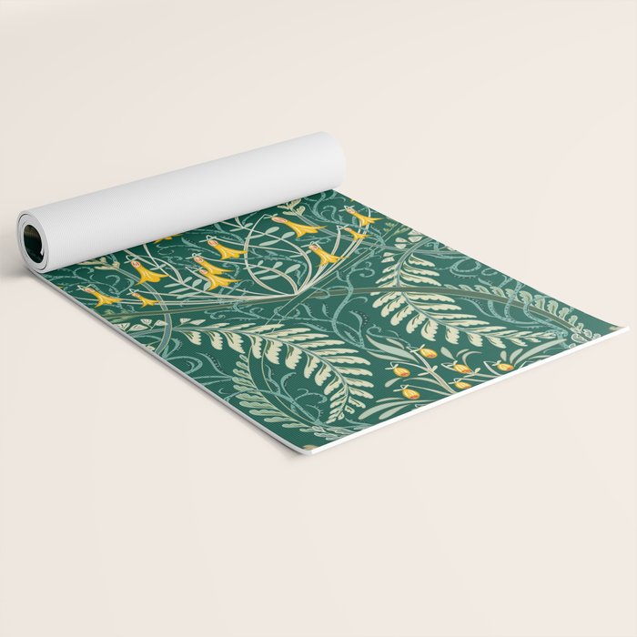 Woodland soil Morris style shining emerald Yoga Mat Gallery Image 2