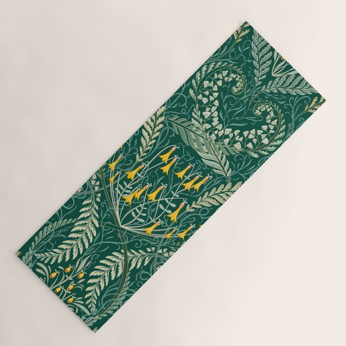 Woodland soil Morris style shining emerald Yoga Mat Gallery Image 1