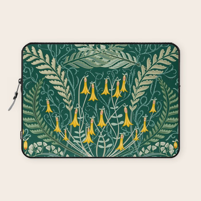 Woodland soil Morris style shining emerald Laptop Sleeve Gallery Image 1