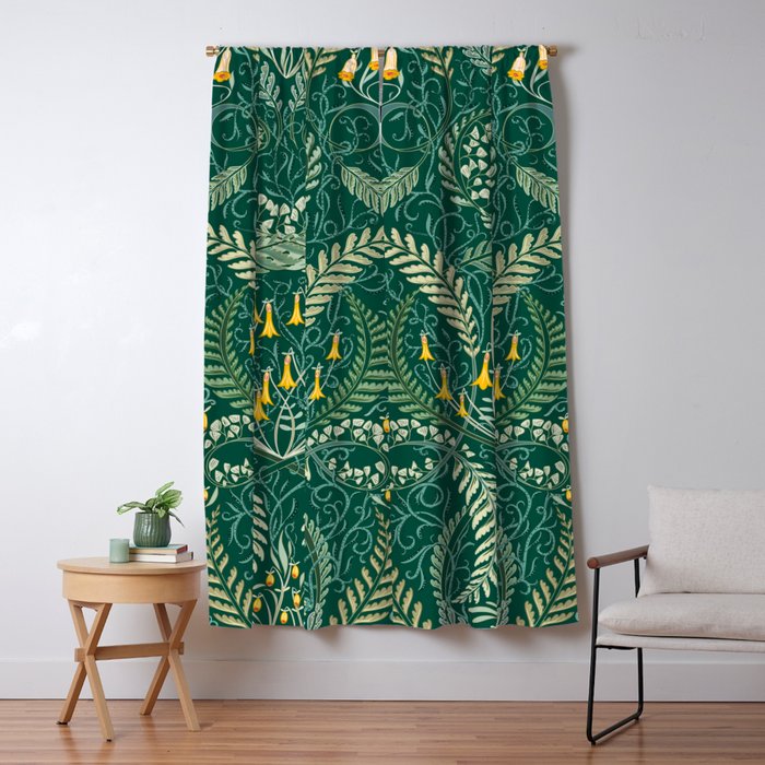 Woodland soil Morris style shining emerald Window Curtain Gallery Image 5