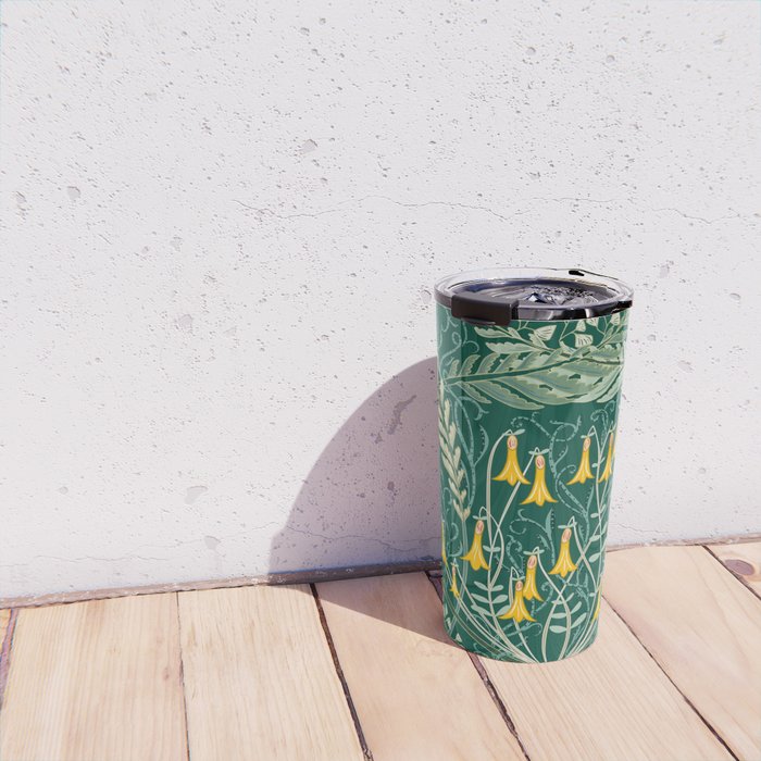 Woodland soil Morris style shining emerald Travel Mug Gallery Image 4