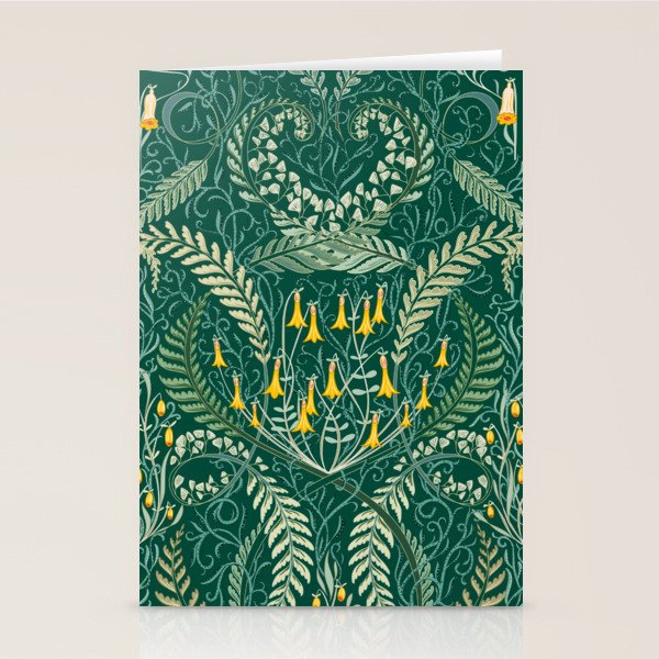Woodland soil Morris style shining emerald Stationery Card Gallery Image 2