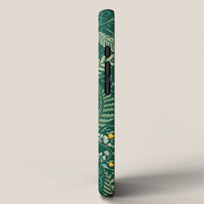 Woodland soil Morris style shining emerald iPhone Case Gallery Image 2