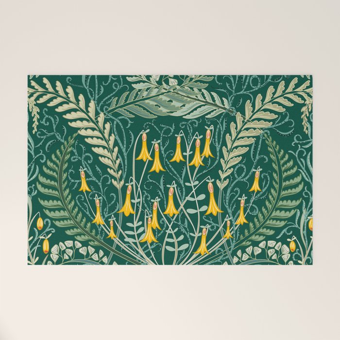 Woodland soil Morris style shining emerald Welcome Mat Gallery Image 1
