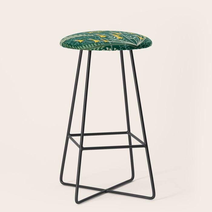 Woodland soil Morris style shining emerald Stool Gallery Image 1