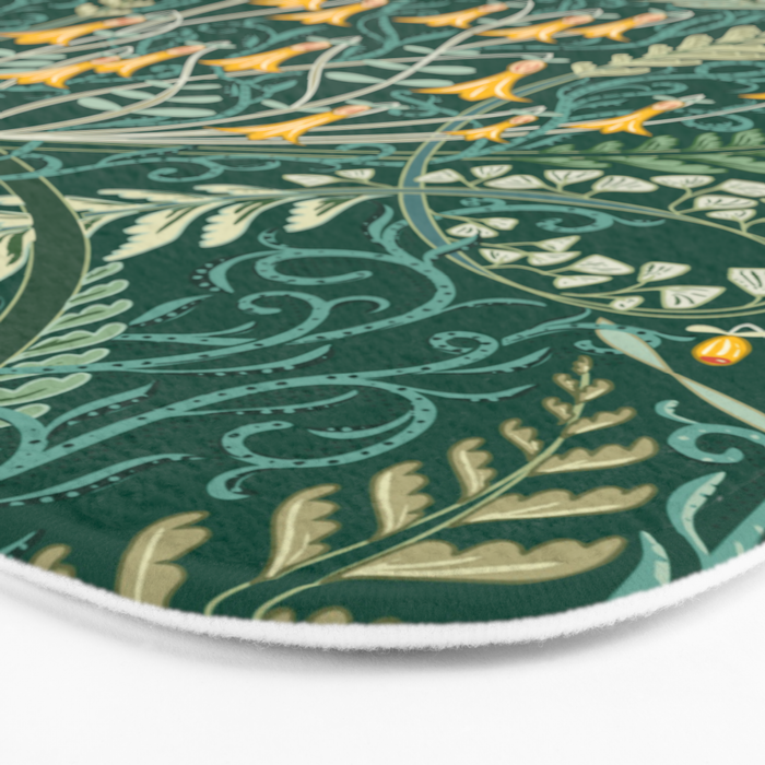 Woodland soil Morris style shining emerald Bath Mat Gallery Image 3
