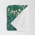 Woodland soil Morris style shining emerald Throw Blanket Gallery Image 3