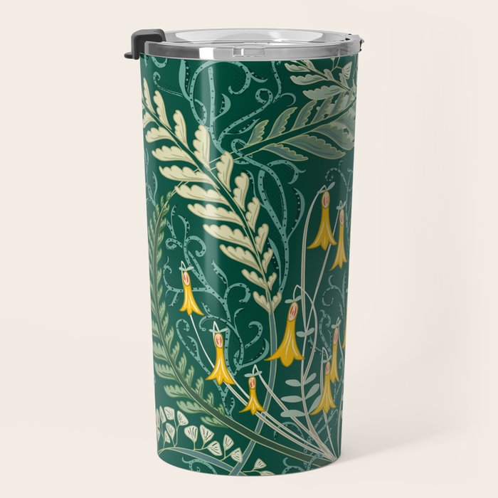 Woodland soil Morris style shining emerald Travel Mug Gallery Image 3