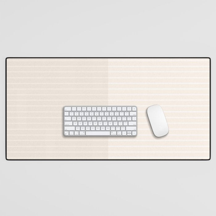 Color Block Lines IX Subtle Off White Desk Mat Gallery Image 1