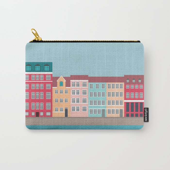 Denmark, Nyhavn, Copenhagen Travel Poster Carry All Pouch Gallery Image 1