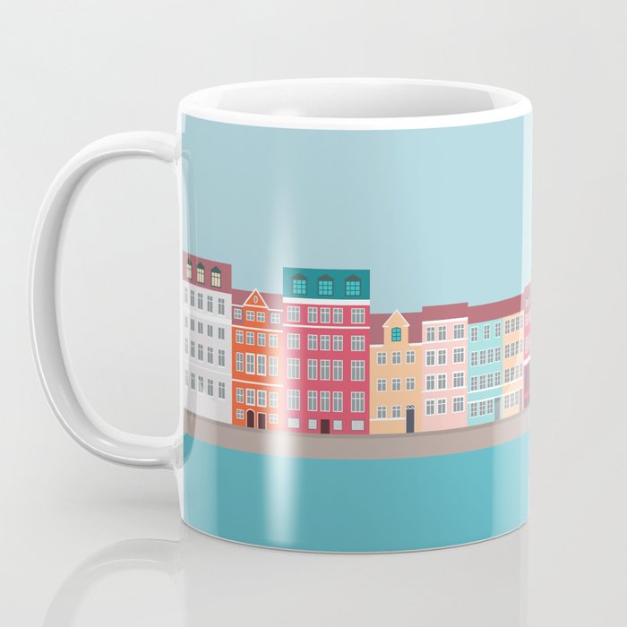 Denmark, Nyhavn, Copenhagen Travel Poster Coffee Mug Gallery Image 3