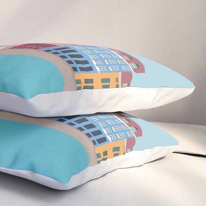 Denmark, Nyhavn, Copenhagen Travel Poster Pillow Sham Gallery Image 3