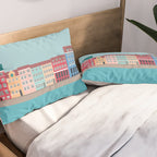 Denmark, Nyhavn, Copenhagen Travel Poster Pillow Sham Gallery Image 2