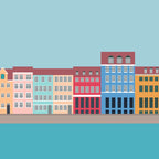 Denmark, Nyhavn, Copenhagen Travel Poster Coffee Mug Gallery Image 2