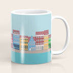 Denmark, Nyhavn, Copenhagen Travel Poster Coffee Mug Gallery Image 1