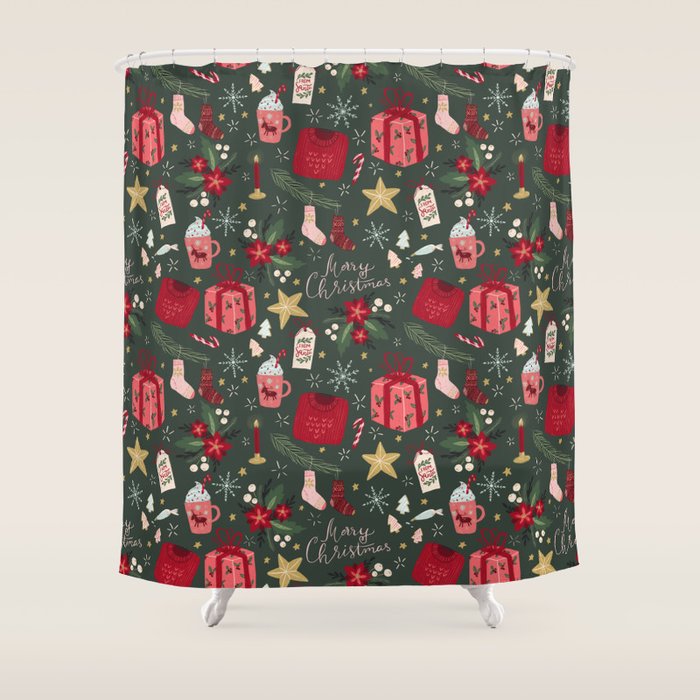 Merry Christmas Shower Curtain Gallery Image 1