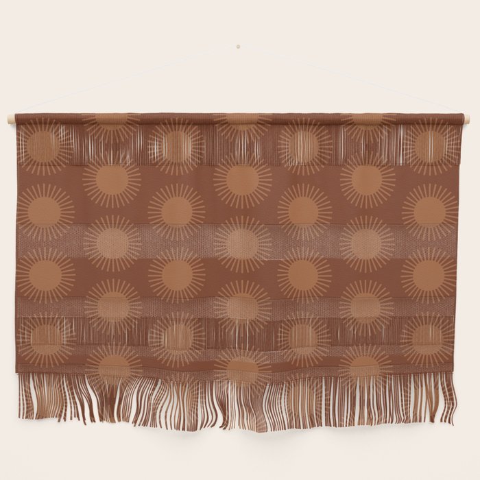 Boho Summer Sun Pattern IX Burnt Red and Orange Wall Hanging Gallery Image 1