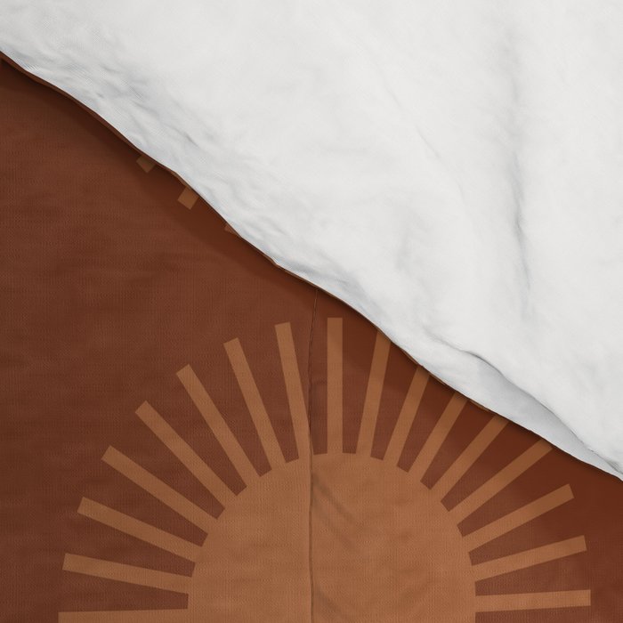 Boho Summer Sun Pattern IX Burnt Red and Orange Comforter Gallery Image 4