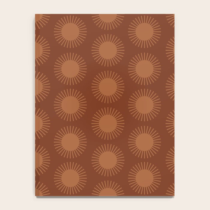Boho Summer Sun Pattern IX Burnt Red and Orange Notebook Gallery Image 4