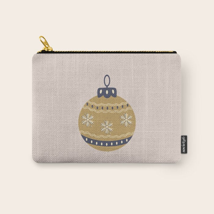 Christmas Bauble Gold And Blue Carry All Pouch Gallery Image 1