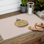 Christmas Bauble Gold And Blue Outdoor Rug Gallery Image 2
