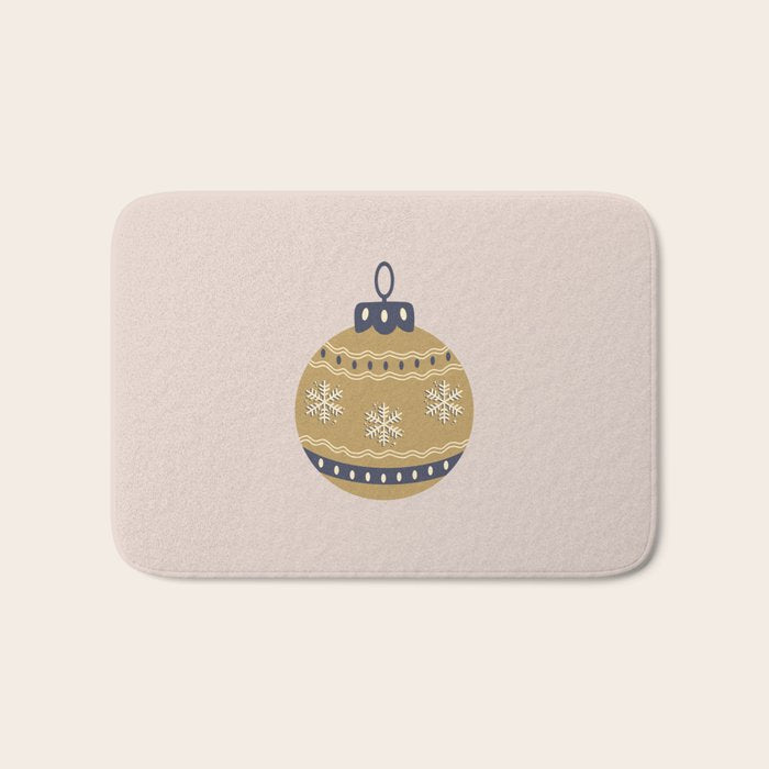 Christmas Bauble Gold And Blue Bath Mat Gallery Image 1