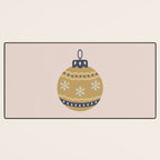 Christmas Bauble Gold And Blue Desk Mat Gallery Image 3