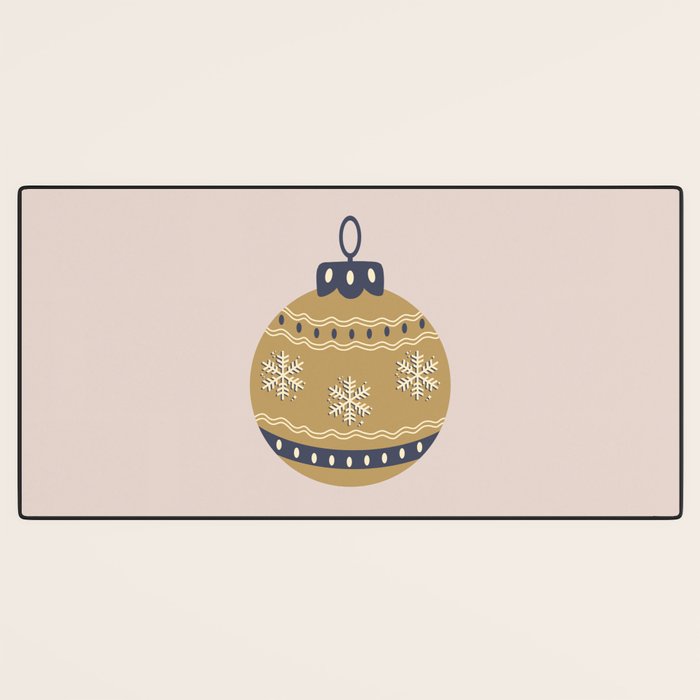 Christmas Bauble Gold And Blue Desk Mat Gallery Image 3