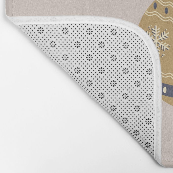Christmas Bauble Gold And Blue Bath Mat Gallery Image 2