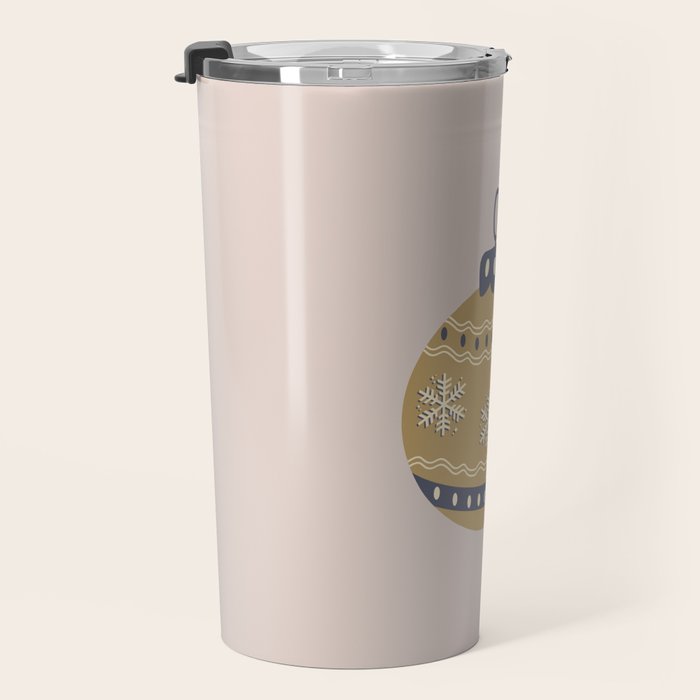 Christmas Bauble Gold And Blue Travel Mug Gallery Image 3