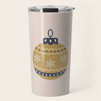 Christmas Bauble Gold And Blue Travel Mug Gallery Image 1