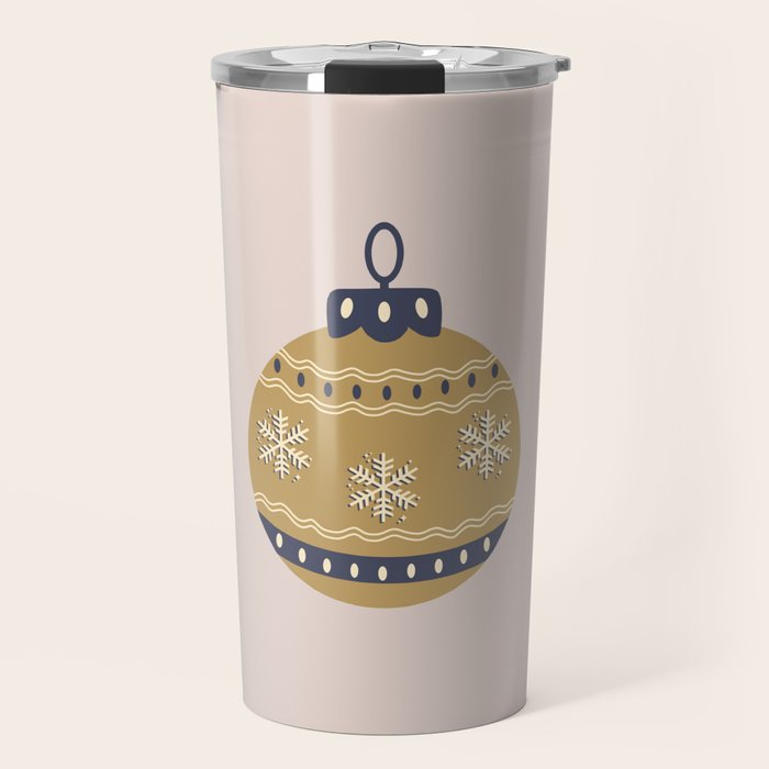 Christmas Bauble Gold And Blue Travel Mug Gallery Image 1