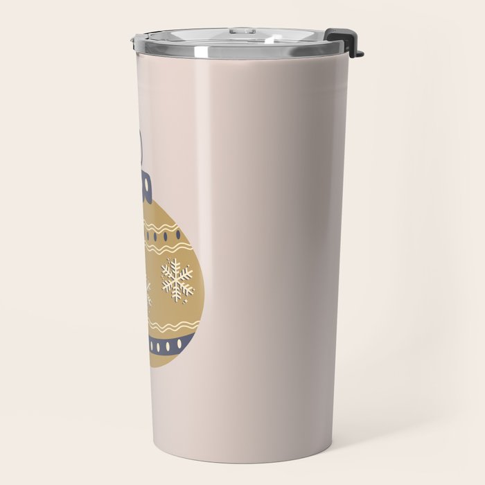 Christmas Bauble Gold And Blue Travel Mug Gallery Image 2