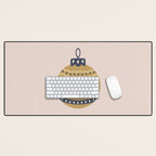 Christmas Bauble Gold And Blue Desk Mat Gallery Image 1